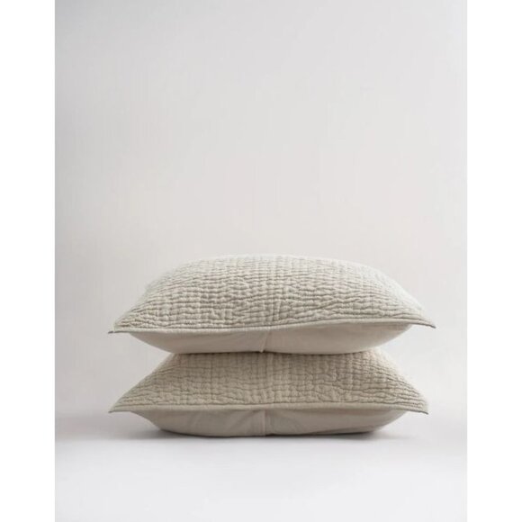 Quince Other - Quince European Linen Cotton Stitch King Sham Set 20x36 Natural 2 Shams